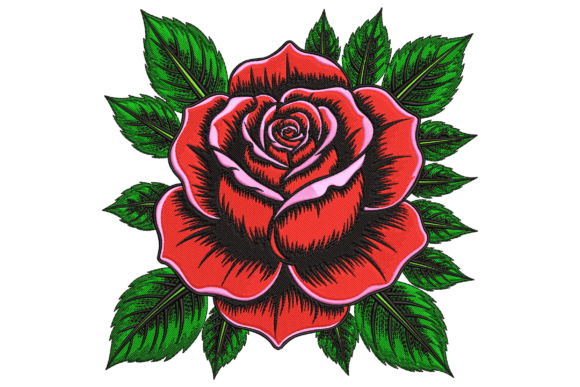 Bold Rose Flower: A Versatile Embroidery Design for Seasonal Creations