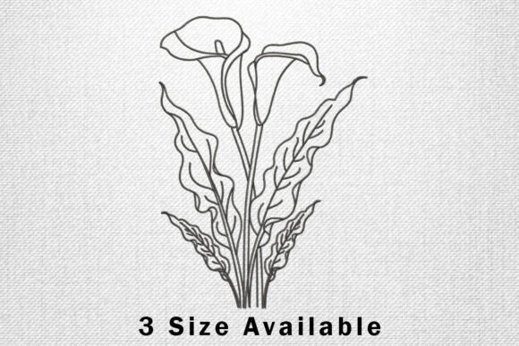 Calla Lily Line Art Embroidery Design Review