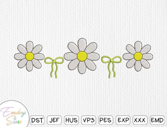 Daisy and Green Bow Embroidery Design Review for Small Business Merch
