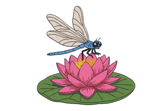Dragonfly at the Lotus Embroidery Design Review