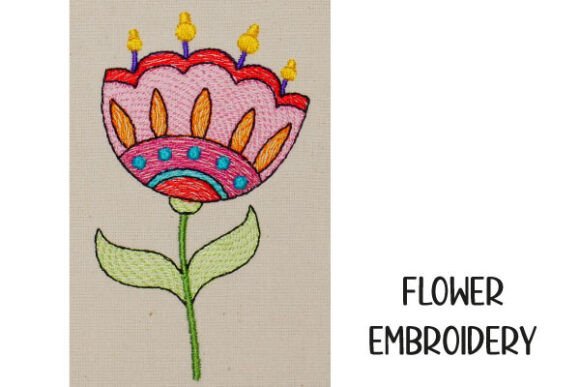Folk Flower Country Style: A Charming Embroidery Design for Personalized Gifts