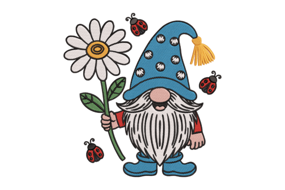 Garden Gnome with Flower Embroidery Review for Apparel Projects