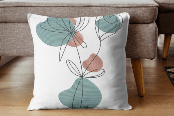 Green Pink Blooms Embroidery File Instant Digital Review