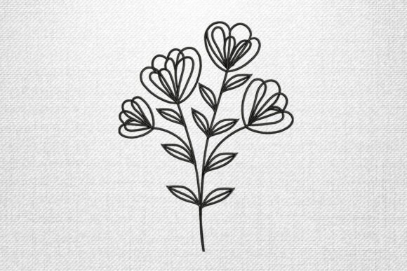 Heart Petal Flower Outline Review for Small Business Embroidery