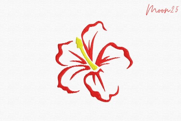 Outline Hibiscus Flower: A Summer-Ready Embroidery Design